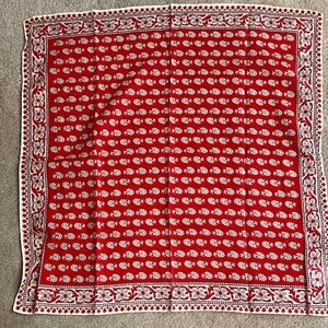 Madewell Red and Cream Floral Bandana